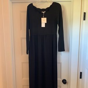 Black Scalloped maxi dress